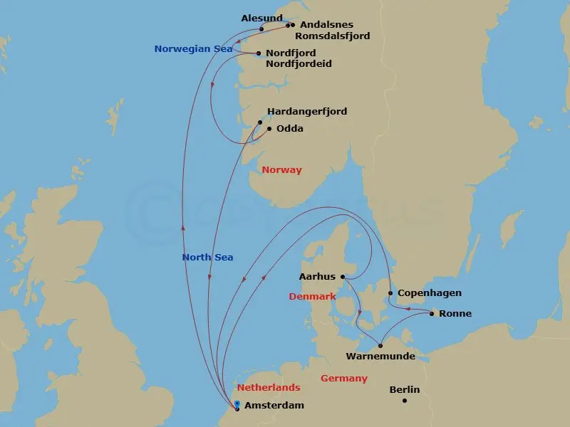 Itinerary schematic diagram