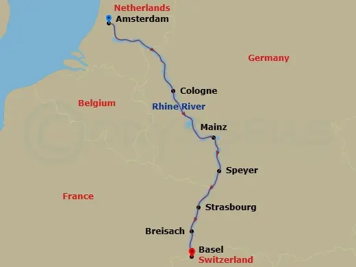 Itinerary schematic diagram
