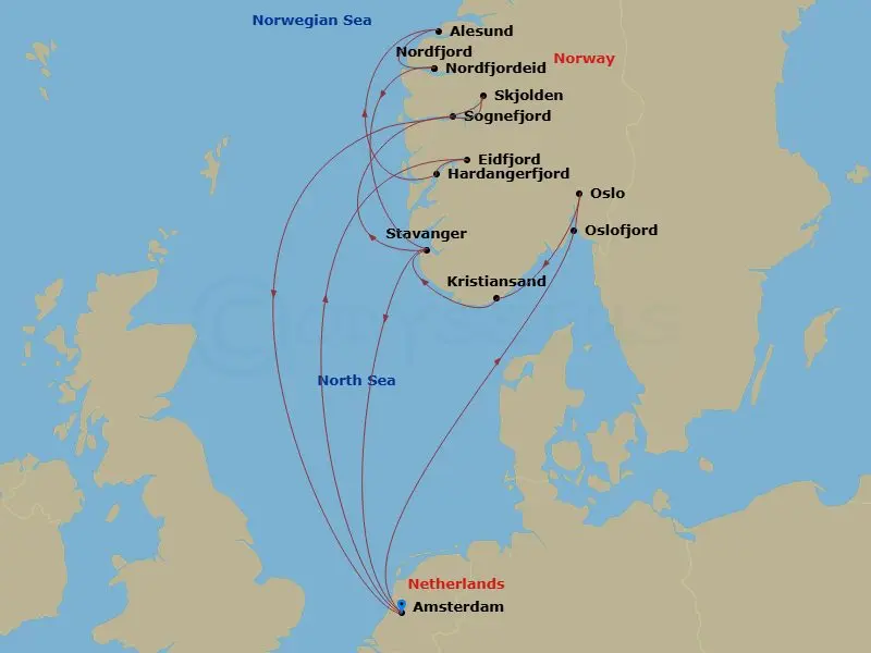 Itinerary schematic diagram
