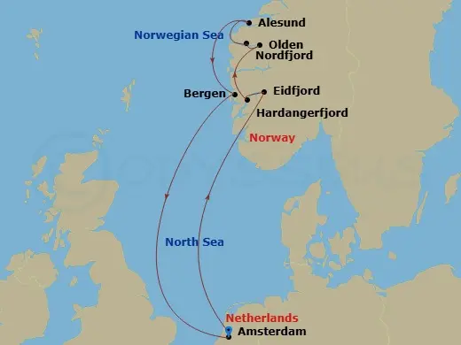 Itinerary schematic diagram