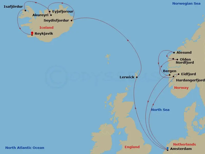 Itinerary schematic diagram
