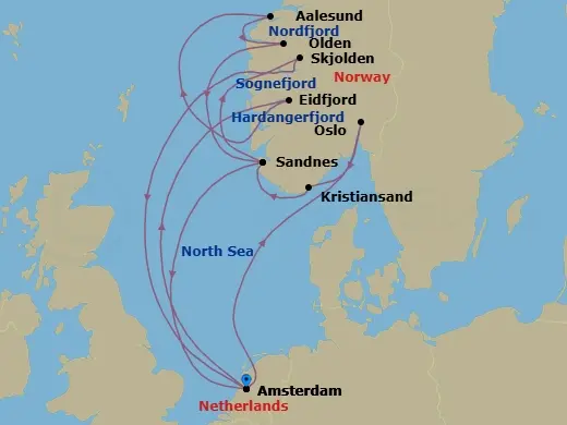 Itinerary schematic diagram
