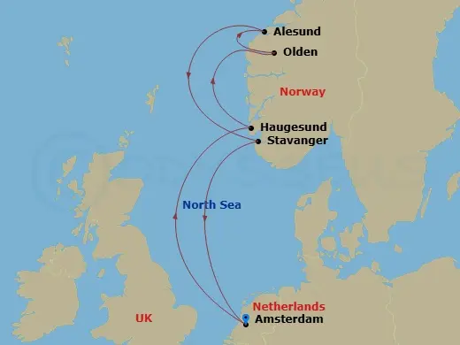 Itinerary schematic diagram