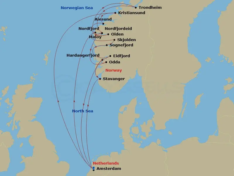 Itinerary schematic diagram