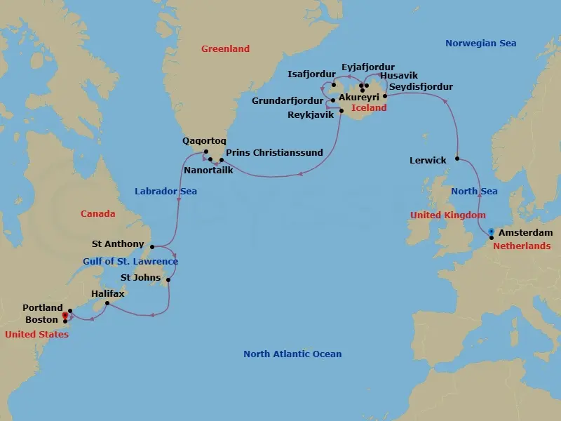 Itinerary schematic diagram