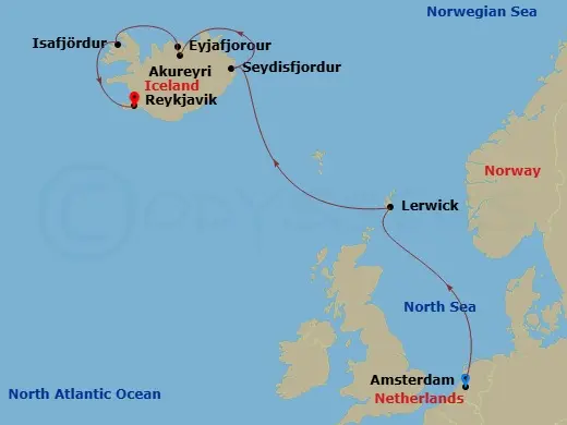 Itinerary schematic diagram