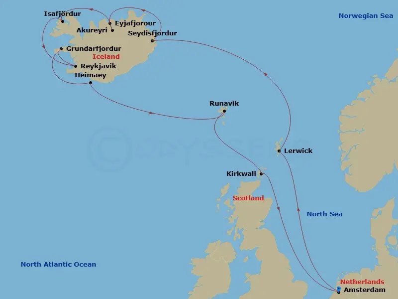 Itinerary schematic diagram