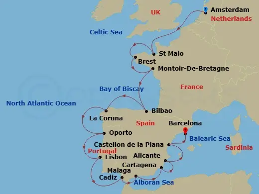 Itinerary schematic diagram