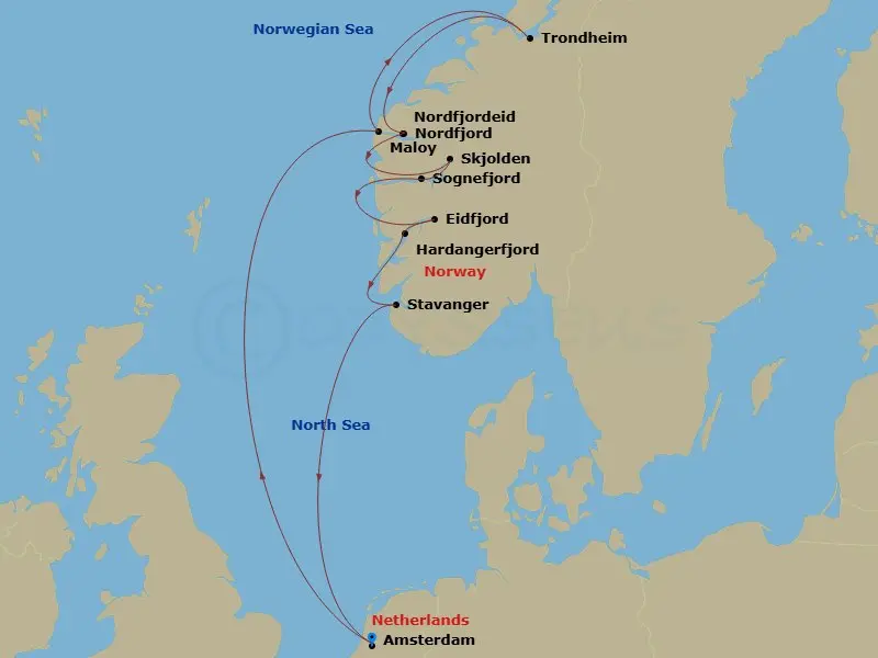Itinerary schematic diagram