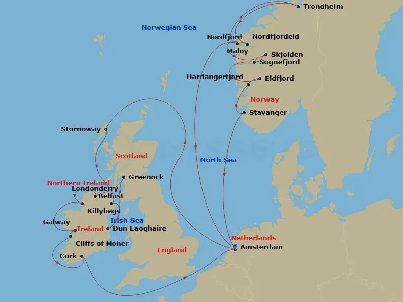 Itinerary schematic diagram