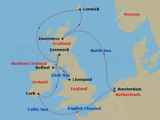Itinerary schematic diagram