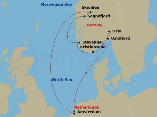 Itinerary schematic diagram