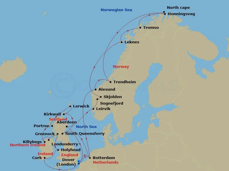 Itinerary schematic diagram