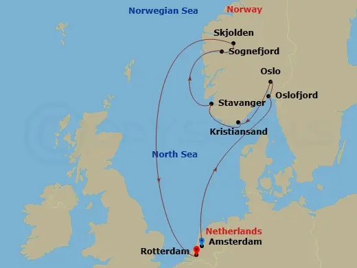 Itinerary schematic diagram