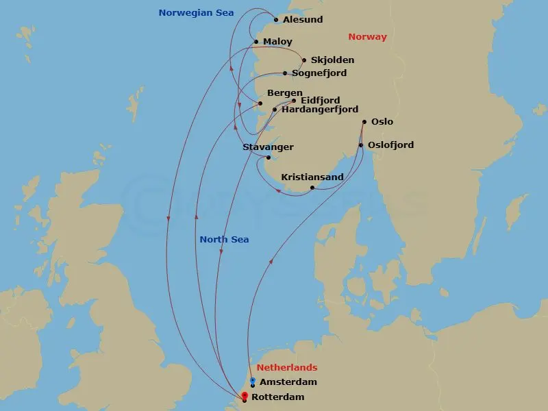 Itinerary schematic diagram