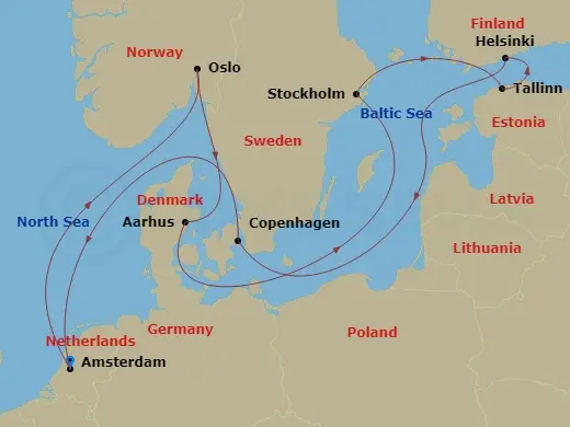 Itinerary schematic diagram