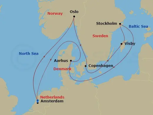 Itinerary schematic diagram