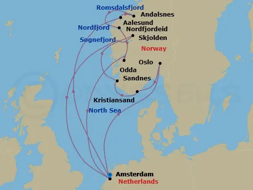 Itinerary schematic diagram