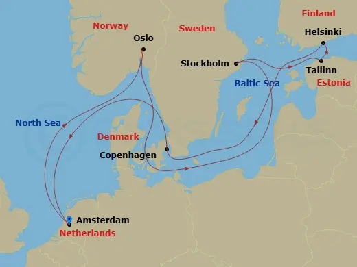 Itinerary schematic diagram