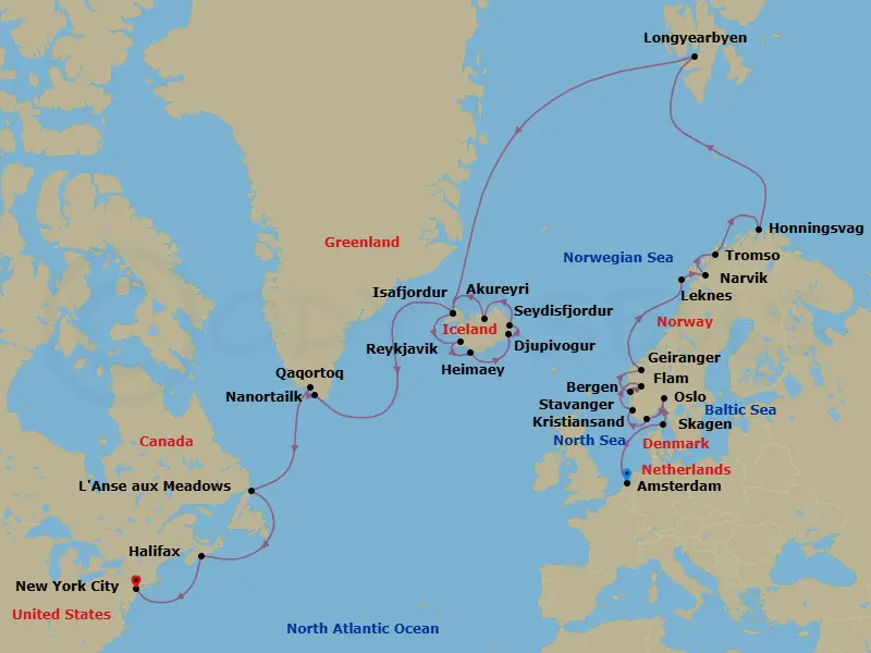 Itinerary schematic diagram