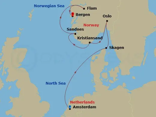Itinerary schematic diagram