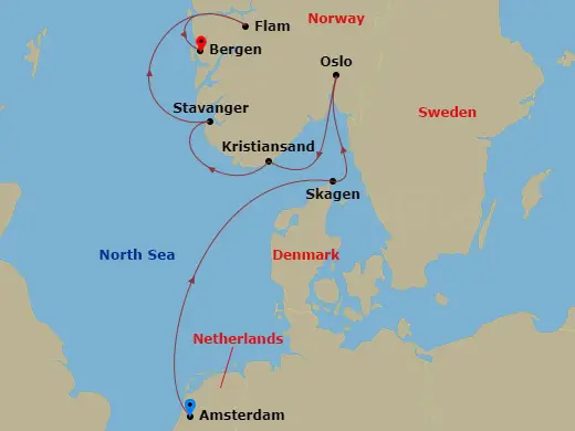 Itinerary schematic diagram