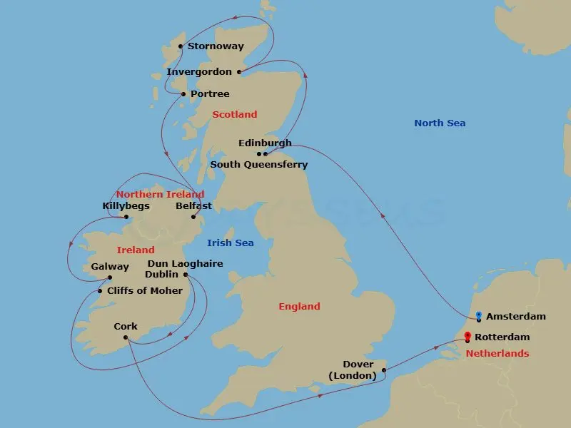 Itinerary schematic diagram