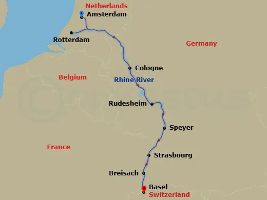 Itinerary schematic diagram
