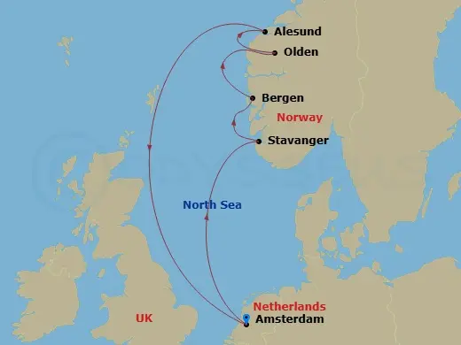 Itinerary schematic diagram