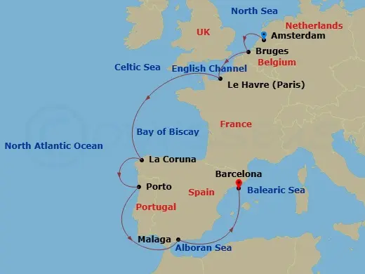 Itinerary schematic diagram