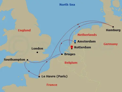 Itinerary schematic diagram