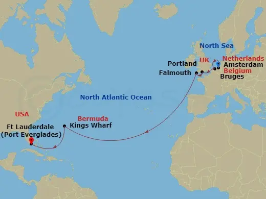 Itinerary schematic diagram