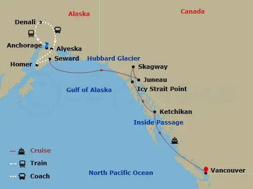 Itinerary schematic diagram
