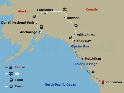 Itinerary schematic diagram
