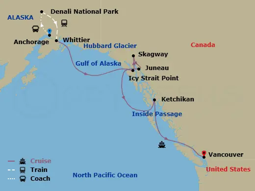 Itinerary schematic diagram