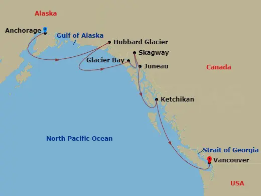 Itinerary schematic diagram