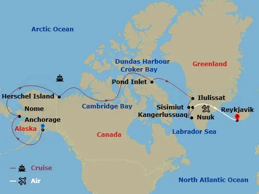Itinerary schematic diagram