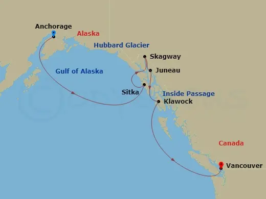 Itinerary schematic diagram