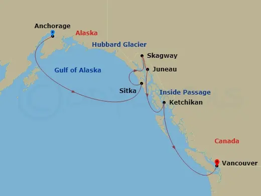 Itinerary schematic diagram