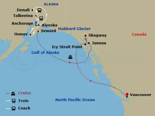 Itinerary schematic diagram