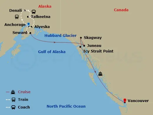 Itinerary schematic diagram