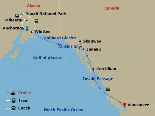 Itinerary schematic diagram