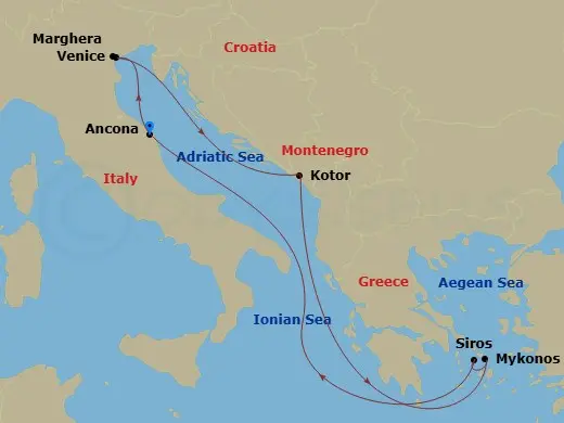 Itinerary schematic diagram