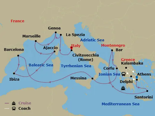 Itinerary schematic diagram