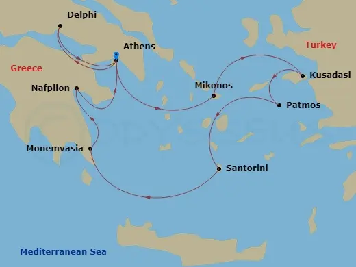 Itinerary schematic diagram