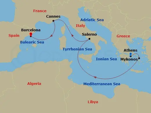 Itinerary schematic diagram