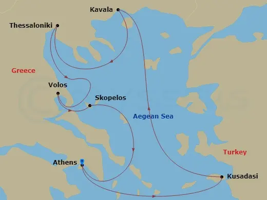 Itinerary schematic diagram