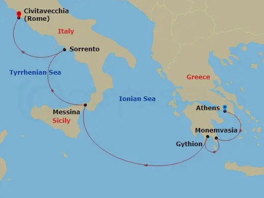 Itinerary schematic diagram