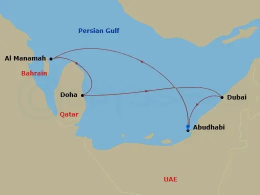 Itinerary schematic diagram