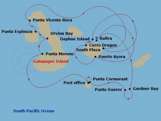 Itinerary schematic diagram